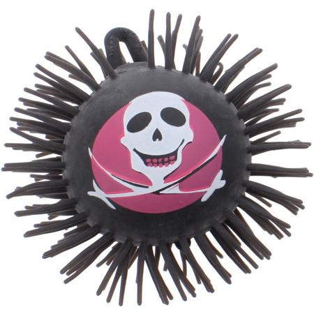 Toi-toys Pufferbal Met Lichteffect Doodskop Zwart/roze 70 Mm