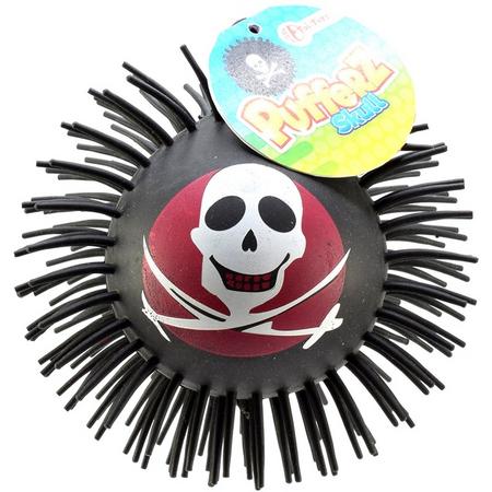 Toi-toys Pufferbal Met Lichteffect Piraat 12 Cm Zwart/rood
