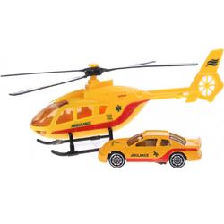 Toi-toys Rescue Team Set Helikopter Met Auto Geel Ambulance