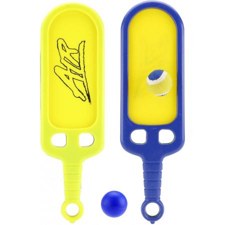 Toi-toys Slag- En Vangbalspel Klittenband Blauw/geel 40 Cm