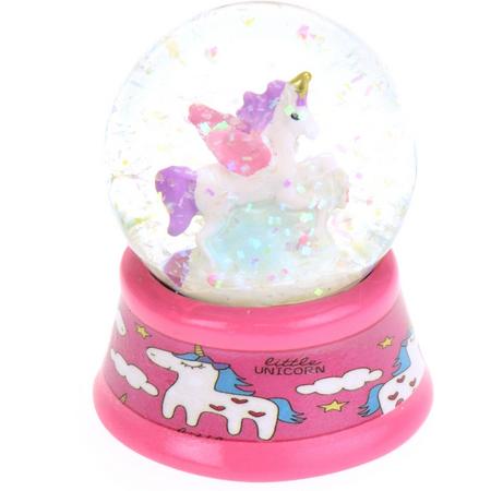 Toi-toys Sneeuwbol Met Glitters Eenhoorn Meisjes 6 Cm Roze