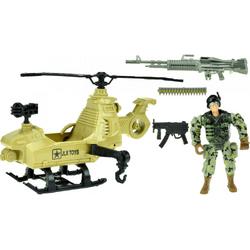 Toi-toys Speelset Army Soldaat Met Helikopter 5-delig Legergroen