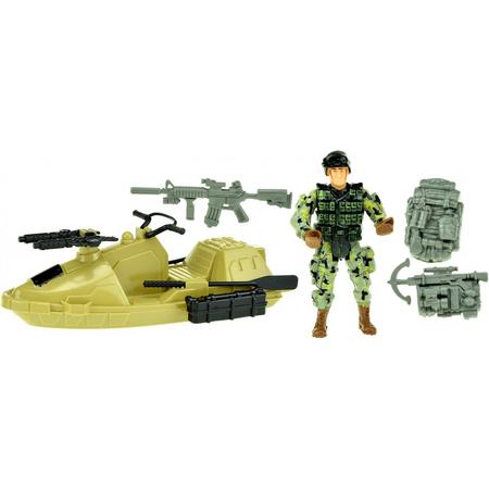 Toi-toys Speelset Army Soldaat Met Jetski 5-delig Legergroen