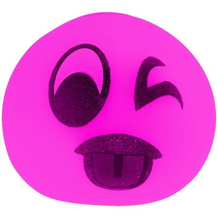 Toi-toys Stressbal Emoticon Knipoog 5,5 Cm Roze