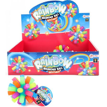 Toi-toys Stuiterbal Rainbow Met Licht Junior Rubber