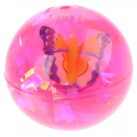 Toi-toys Stuiterbal Vlinder Met Lichteffect 7 Cm Roze