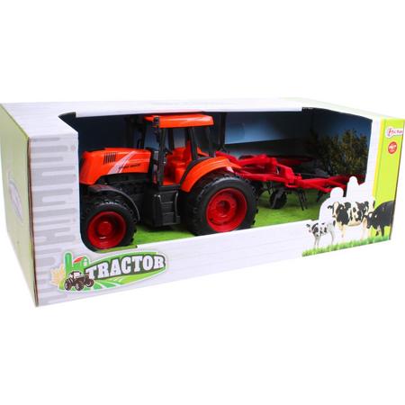 Toi-toys Tractor Junior 31 X 12 Cm Frictie Oranje/zwart 2-delig