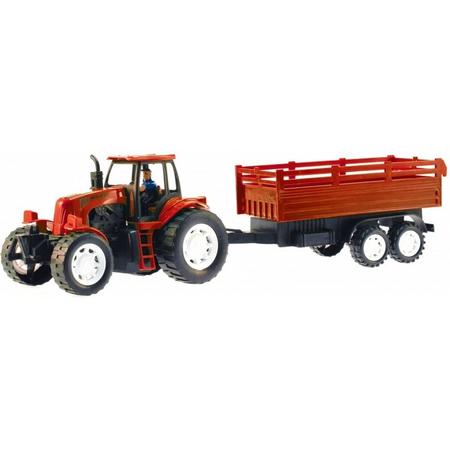 Toi-toys Tractor Met Aanhanger Rood 41 Cm