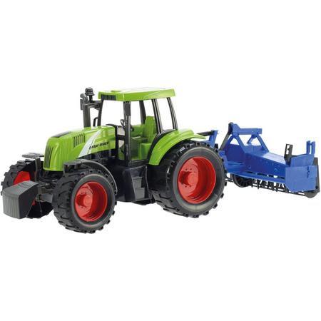Toi-toys Tractor Met Ploeg Frictie 31 Cm Groen/blauw
