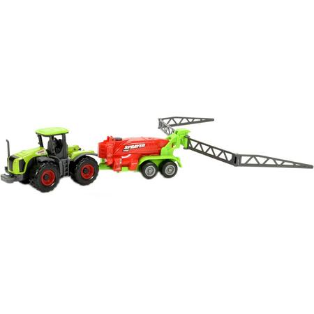 Toi-toys Tractor Met Spuitwagen 16 Cm Groen/rood