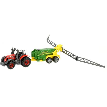 Toi-toys Tractor Met Spuitwagen 16 Cm Rood