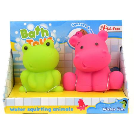 Toi-toys Waterspuitdiertjes Kikker En Nijlpaard Groen/ Roze