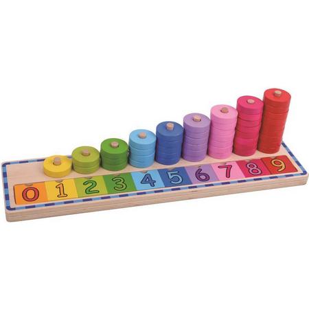 Leren tellen -houten set-van het merk Tooky toy