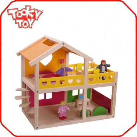 Poppenhuis van hout van het merk tooky toys.
