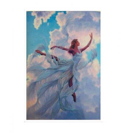 TOPMO- Ballerina in de lucht - Diamond painting pakket - HQ Diamond Painting - volledig dekkend - Diamant Schilderen – voor Volwassenen – ROND - 40 x 50 CM
