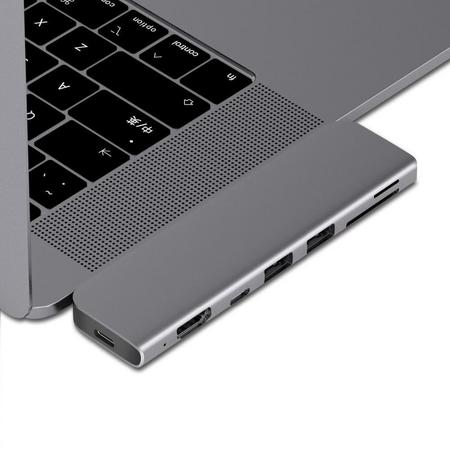 7 in 1 USB C HUB voor Apple Macbook - USB C naar HDMI U4K UHD - Thunderbolt 3 - USB 3.0 - Micro SD - Nieuw Model