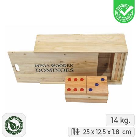 XL domino in Luxe kist - 14kg - Ecologisch hardhout  top kwaliteit