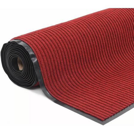 Deurmat anti-slip met vinyl onderkant 1,2x10 m rood