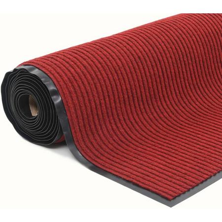 Deurmat anti-slip met vinyl onderkant 1,2x5 m rood