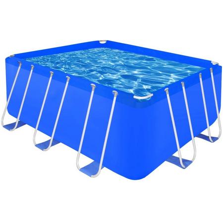 Opbouwzwembad met stalen frame 400 x 207 x 122 cm rechthoekig (incl. Reparatiekit)