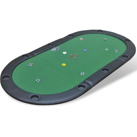 Poker tafelblad voor 10 spelers inklapbaar groen (incl. Anti-krasviltjes)