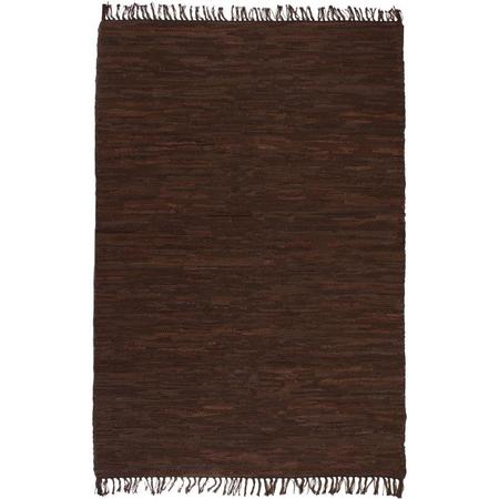 Vloerkleed Chindi handgeweven 120x170 cm leer bruin