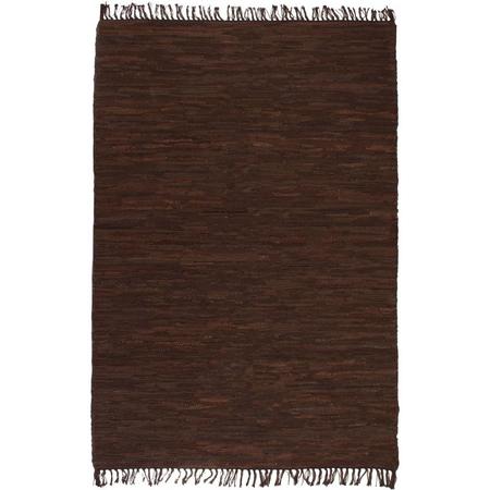 Vloerkleed Chindi handgeweven 160x230 cm leer bruin