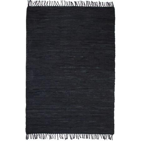 Vloerkleed Chindi handgeweven 160x230 cm leer zwart