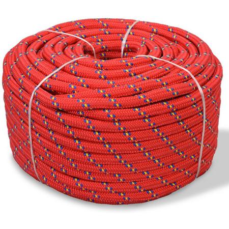 vidaXL Boot touw 10 mm 50 m polypropyleen rood