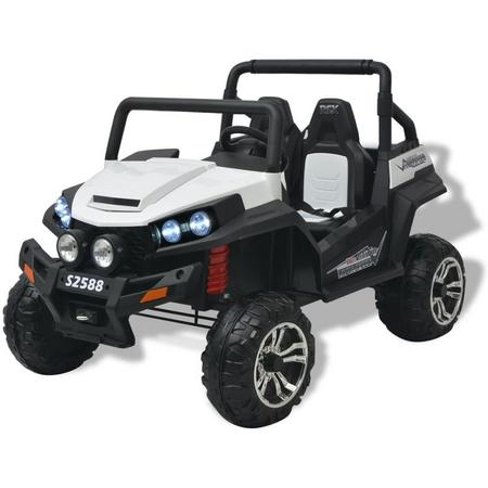 vidaXL Elektrische speelgoedauto voor 2 personen wit en zwart XXL