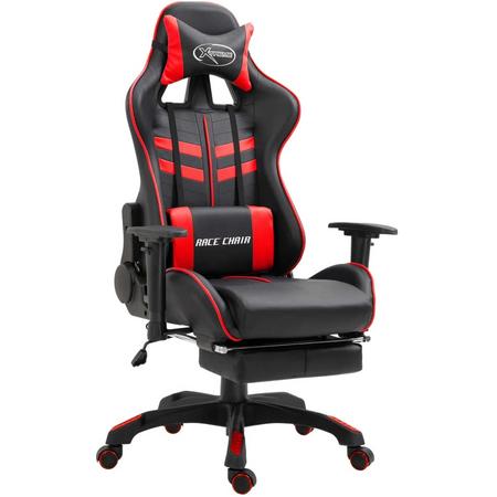 vidaXL Gamingstoel met voetensteun PU rood