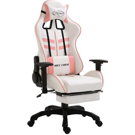 vidaXL Gamingstoel met voetensteun PU roze