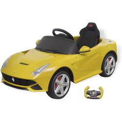   Loopauto Ferrari F12 geel 6 V met afstandsbediening
