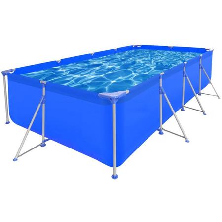 vidaXL Opbouw zwembad met stalen frame 394 x 207 80 cm rechthoekig