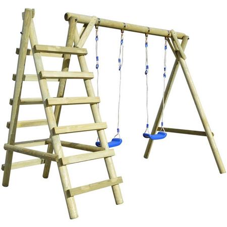 vidaXL Schommel set met ladders 268x154x210 cm grenenhout