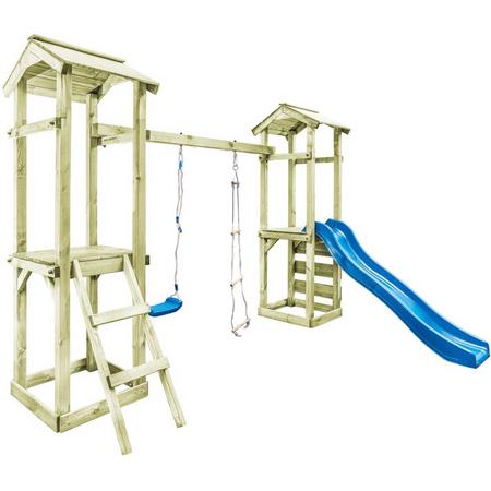 vidaXL Speelhuis ladder. glijbaan en schommel 300x197x218 cm FSC hout