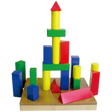 Viga Toys Blokkenset Vormen Hout 21-delig Multicolor