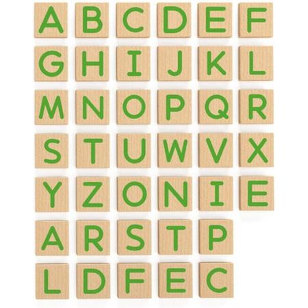 Viga Toys Magnetische (hoofd)letters Groen 40-delig