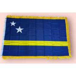 VlagDirect - Luxe Curaçaose vlag - Luxe Curaçao vlag - 90 x 150 cm - Franjes.