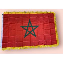 VlagDirect - Luxe Marokkaanse vlag - Luxe Marokko vlag - 90 x 150 cm - Franjes.