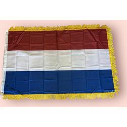 VlagDirect - Luxe Nederlandse vlag - Luxe Nederland vlag - 90 x 150 cm - Franjes.