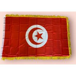 VlagDirect - Luxe Tunesische vlag - Luxe Tunesië vlag - 90 x 150 cm - Franjes.