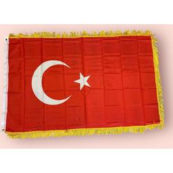 VlagDirect - Luxe Turkse vlag - Luxe Turkije vlag - 90 x 150 cm - Franjes.