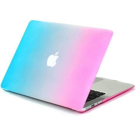 Watchbands-shop.nl Cover Rainbow case Apple MacBook Air 11 inch - blauw - roze A1465 - A1370 (2012- 2018)