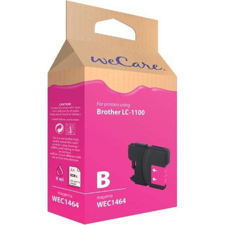 WeCare - Brother LC-1100 - Huismerk inktcartridge Magenta / Rood