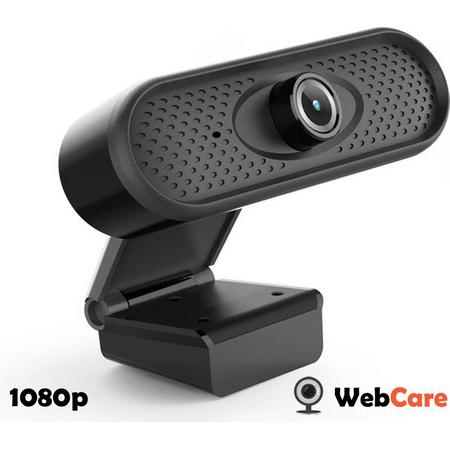 Webcam HD (1080p) - Op computer - Webcam voor pc - Webcamera - Vergaderen - Werk & Thuis - School - USB - Microfoon - Windows & Mac - WebCare