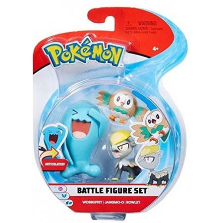Pokemon - Battle 3-Figure Pack (2 & 3) - Wobbuffet, Jangmoo & Rowlet