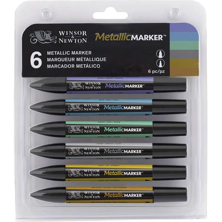 Winsor & Newton Metallic marker set 6 kleuren