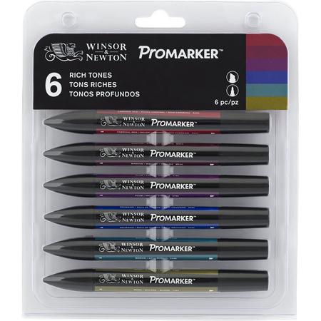 Winsor & Newton Promarker 6 marker set rijke kleuren
