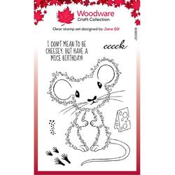 Woodware Fuzzie friends clear stempel Maisie the mouse